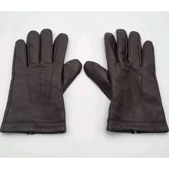 Downholme Leather Gloves Mens Large Cashmere Lined Brown - Picture 1 of 12
